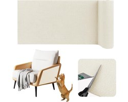 Krabmat voor katten, zelfklevend krabplanken krabtapijt plakken voor kat kattenkrabmat voor bank muren hoeken bescherm tapijt (Beige, 40 cm x 4 m)