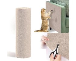 Krabmat voor Katten - Zelfklevende Krabmat - Doe-Het-Zelf Krabpaal - Bescherming voor Bank en Meubels - Geschikt voor Muren en Hoeken - Beschermt Tapijt en Bank - Khaki - 200 x 40 cm