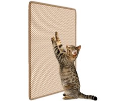 Krabpaal voor katten - Krabpaal van sisal - Met klittenband - Meubel beschermer voor katten - Vloerkrabpaal voor binnen katten - Meubel beschermer voor katten voor muren, banken, tapijten, banken - Houtkleur - 11,81 x 23,62 inch