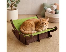 Krabplank Voor Katten - Krabmat - Krabmeubel Sofa - Krabbank - Krabbed - Cat Scratching Board - Meubelbeschermer - Ontwerp Van Schommelstoelen - Ideaal Om Te Krabben, Spelen, Rusten en Ontspannen - Groenbruin