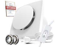 Krachtige en Energiezuinige Badkamer Ventilator – 100mm, 130m³/h, Stille Afzuigventilator voor Badkamers, Toiletten, en Keukens