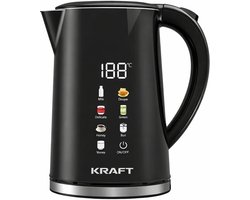 KRAFT Waterkoker met Temperatuurregeling - 1,7 Liter - LED Touch - Zwart - 2200W