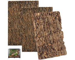 Kraftverdia® Achterwand van kurk voor terrarium: 3 stuks natuurlijke boomschors-look, reptielenklimmat, reptielenbekken boom achtergrond wanddecoratie, voor schildpad gecko bartagamen - 30 x 20 cm