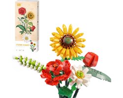 Kraftverdia® - Bouwstenen speelgoed-Mini Bricks Bloemenboeket Bouwsets-Rozen Kunstbloemen-DIY Unieke Decoratie Thuis-568 stuks Botanische collectie
