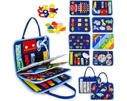 Kraftverdia® Busy Board,Montessori Speelgoed,Busy Book Quiet Book kinderspeelgoed,Activiteitenbord,Sensorisch Speelgoed Baby,Educatief Speelgoed,Bord Fijne Motoriek Leren en Basisvaardigheden Aankleden Baby