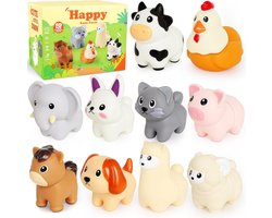 Kraftverdia - Dieren Stapel Speelgoed - Educatief speelgoed peuter - Montessori speelgoed - Leerzaam speelgoed voor jongens en meisjes - 10 stuks Little People Dieren Matchspellen - 1 jaar - 2 jaar - 3 jaar - 4 jaar - Cadeau voor kinderen