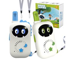 Kraftverdia - Kinderspeelgoed - Walkie talkie voor kinderen - 2 STUKS - Buiten speelgoed walkietalkie voor kinderen van 3 tot 9 jaar - Speelgoed cadeau - Blauw-groen (oogversie)