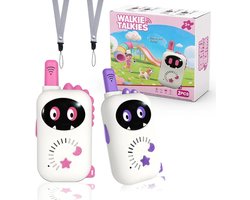 Kraftverdia - Kinderspeelgoed - Walkie talkie voor kinderen - 2 STUKS - Buiten speelgoed walkietalkie voor kinderen van 3 tot 9 jaar - Speelgoed cadeau - Roze-paars (oogversie)