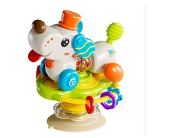 Kraftverdia - Kinderstoel speeltje metzuignap - Zuignap speelgoed baby - Speelgoed Baby - Zintuiglijke Montessori-speelgoed - Motoriek-speelgoed - Zuignap speeltje 1 jaar - Witte pup