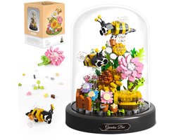 Kraftverdia - Mini Kunstbloemen Boeket - Bloemenboeket in Stolp - Bouwsets Volwassenen - Botanical Flowers Collection - Botanical Bloemen - Bouwsets - Niet geschikt voor LEGO - Bij - Decoratie voor Huis, Cadeau, Kerst, Oudjaar, Nieuwjaar