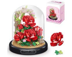 Kraftverdia - Mini Kunstbloemen Boeket - Bloemenboeket in Stolp - Bouwsets Volwassenen - Botanical Flowers Collection - Botanical Bloemen - Bouwsets - Rozenblokken - Niet geschikt voor LEGO - Decoratie voor Huis, Cadeau, Kerst, Oudjaar, Nieuwjaar