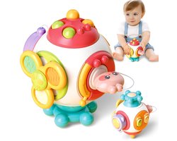 Kraftverdia - Montessori Speelgoed vanaf Baby 1- 4 jaar - Educatief speelgoed voor baby's - Kinderspeelgoed Onderweg - Drukke bordkubus speelgoed - Educatief speelgoed voor vliegtuigreizen - Educatief speelgoed voor de ontwikkeling van jonge kinderen