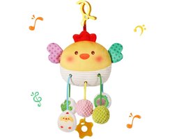 Kraftverdia - Montessori Speelgoed vanaf Baby 1 tot 4 jaar - Educatief speelgoed voor baby's - Kinderspeelgoed Onderweg - Baby Speelgoed 0-3-6-12 Maanden - Ophangbaar - Baby-bijtspeeltjes - Baby sensorisch speelgoed - Kuikenvormig