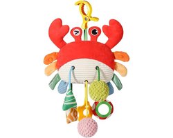 Kraftverdia - Montessori Speelgoed vanaf Baby 1 tot 4 jaar - Educatief speelgoed voor baby's - Kinderspeelgoed Onderweg - Baby Speelgoed 0-3-6-12 Maanden - Ophangbaar - Baby-bijtspeeltjes - Baby sensorisch speelgoed - Krabvormig