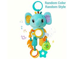 Kraftverdia - Montessori Speelgoed vanaf Baby 1 tot 4 jaar - Educatief speelgoed voor baby's - Kinderspeelgoed Onderweg - Baby Speelgoed 0-3-6-12 Maanden - Ophangbaar - Baby-bijtspeeltjes - Baby sensorisch speelgoed - Olifantvorm