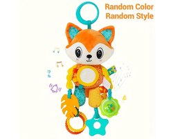 Kraftverdia - Montessori Speelgoed vanaf Baby 1 tot 4 jaar - Educatief speelgoed voor baby's - Kinderspeelgoed Onderweg - Baby Speelgoed 0-3-6-12 Maanden - Ophangbaar - Baby-bijtspeeltjes - Baby sensorisch speelgoed - Vos-vorm