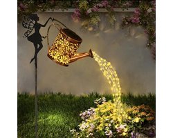 Kraftverdia Solar Watergieter met Fee Verlichting – LED Tuinlamp Buiten Waterproof – Decoratieve Tuinverlichting – Waterdichte Decoratieve Buitenverlichting – Tuincadeau