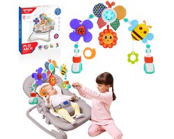 Kraftverdia – Speelboog Speelgoed Verstelbare - Mobiele voor Peuter Jongen en Meisje– Activiteitenspeelgoed Baby met Dieren – Sensorisch & Educatief – Geschikt voor Wipstoel & Kinderwagen – Kinderwagen speelgoed