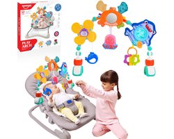 Kraftverdia – Speelboog Speelgoed Verstelbare - Mobiele voor Peuter Jongen en Meisje– Activiteitenspeelgoed Baby met Oceaandieren – Sensorisch & Educatief – Geschikt voor Wipstoel & Kinderwagen – Kinderwagen speelgoed
