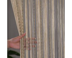 Kralen Gordijn Deur String Gordijnen - 100 x 200 cm - Goud - Zomer - Hordeur - Kralengordijnen - Glitter Klamboe - Draadgordijn - Gordijnen met Glitters en Glanzende Kralen - Met Kwastjes - Raamdecoratie