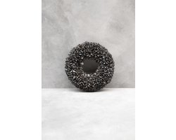 Krans Bakuli Grey Smoke 40cm - Grijs Wash - Woonaccessoire - Woonaccessoires - Luxe - Sfeer - Christmas - Decoratief - Deco - Interieur - Landelijk - Industrieel - Chique - Grijs kleurig - Kerstkrans - Sfeervol - Kerstmis Decoratie
