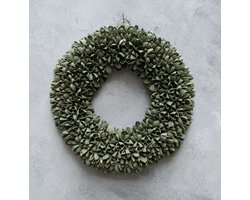 Krans Bakuli Laurel Groen | 40 cm - Laurel Green - Woonaccessoire - Woonaccessoires - Luxe - Sfeer - Christmas - Decoratief - Deco - Interieur - Landelijk - Industrieel - Chique - Groen kleurig - Kerstkrans - Sfeervol - Kerstmis Decoratie