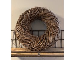 Krans Wilgentak | 50 cm doorsnede | Naturel | Brown | Bruin | Willow | Wilg | Woonkrans | Woonaccessoires | Woonaccessoire | Woning | Woon | Sfeer | Interieur | Inrichting | Decoratief | Decoratie | Deco | DIY | Pasen | Voorjaar | Lente | Landelijk