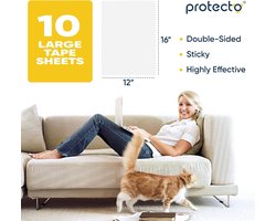 Krasfolie voor katten - Verpakking van 10 stuks - Grote kleverige krabpads - Transparante bankbescherming - Kattenband voor meubels - Tapijten - Banken en deuren - Dubbelzijdige zelfklevende