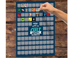 Kraskaart Films - Film Collectie - Film Avond - 100 Cult Films - A2 Formaat - Blauw