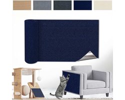 Krasmat voor katten, zelfklevend, krasbescherming voor bank, anti-krasfolie, kraswand voor katten, vrij, doe-het-zelf, gesneden, 30 x 100 cm, blauw