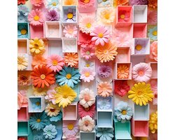 Kreggel&Schier Art - aluminium schilderij 70x70cm - kunst - bloemen - kamer decoratie accessoires - schilderijen woonkamer - wanddecoratie slaapkamer - muurdecoratie keuken - modern interieur binnen - woondecoratie huis - origineel