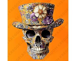Kreggel&Schier Art - canvas schilderij 70x70cm - kunst - skull - kamer decoratie accessoires - schilderijen woonkamer - wanddecoratie slaapkamer - muurdecoratie keuken - modern interieur binnen - woondecoratie huis - origineel