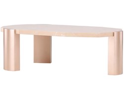 Kres salontafel goudkleurig, roze.