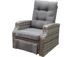 Kreta lounge tuinstoel verstelbaar en draaibaar grijs