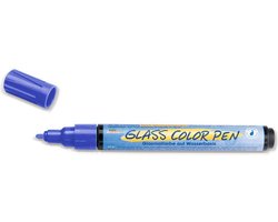 KREUL Blauwe Glasstift - Glass ColorPen - Geschikt voor decoraties op acryl, glas, porselein, metaal, metaalfolie, keramiek en spiegels