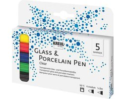 Kreul Glass & Porselein Pen Set - Geschikt voor decoraties op acryl, glas, porselein, metaal, metaalfolie, keramiek en spiegels