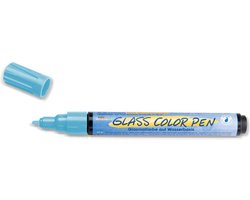 KREUL Lichtblauwe Glasstift - Glass ColorPen - Geschikt voor decoraties op acryl, glas, porselein, metaal, metaalfolie, keramiek en spiegels
