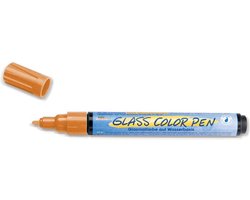 KREUL Oranje Glasstift - Glass ColorPen - Geschikt voor decoraties op acryl, glas, porselein, metaal, metaalfolie, keramiek en spiegels