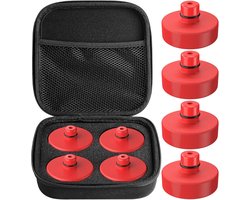 Krik, 4 stuks Tesla krikhouder, jack pad adapter accessoires met opbergdoos voor Tesla Model 3/Y/X/S, beschermt batterij en chassis (rood)