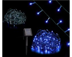 Krist+ Kerstverlichting - solar - 200 blauwe LEDs - 10 m - solar lichtsnoer - kerstversiering
