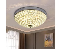 Kristal plafondlamp modern design Ø30 cm glas transparant - woonkamer slaapkamer restaurant - 2 lampen niet inbegrepen