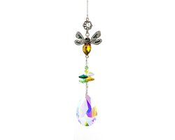 Kristallen Bij Zonenvanger - Raamdecoratie Kristal - Regenboog Creëren - Met Gekleurde Strass Steentjes - 60 Gram - Kleurrijk