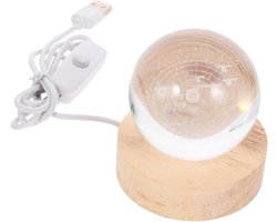 Kristallen Bol Decoratie - Glazen Bol Licht - Huis Decoreren - Met Led Lichtbasis