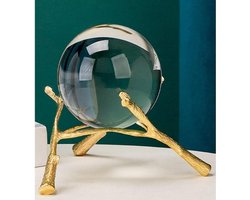 Kristallen bol ornamenten goud metalen frame sculptuur thuiskantoor slaapkamerdecoratie