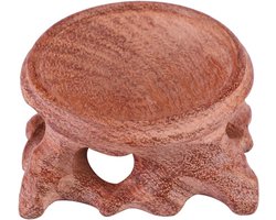 Kristallen bol standaard van palissanderhout - massief walnootbasis - decoratieve standaard voor kwartsbal - holle globe houder - stenen display - natuurlijke houten afwerking.