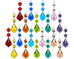 Kristallen esdoornblad kroonluchter prisma - set van 20 - veelkleurig - glas