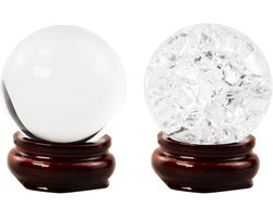 - Kristallen glazen bol - Feng Shui - Decoratieve set - 40 mm - Meditatie - Voor thuis en kantoor - winter