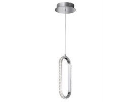 Kristallen hanglamp Hanglamp dimbaar LED eettafellamp, in hoogte verstelbare kristaloptiek, metaal chroom, 1x LED 12W 1100Lm 3000K, LxBxH 16x16x150cm, WOFI 11696