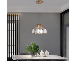 Kristallen Hanglamp - Kroonluchter - Goud - 25 cm - Crystal Led Lamp - Plafoniere