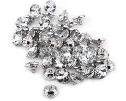 Kristallen Knopen - Decoratie Steentjes - Meubels Bekleden - Transparant Glas - 20 mm - Zilver